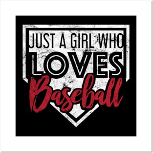 Just a Girl Who Loves Baseball - Funny Baseball Shirt Posters and Art